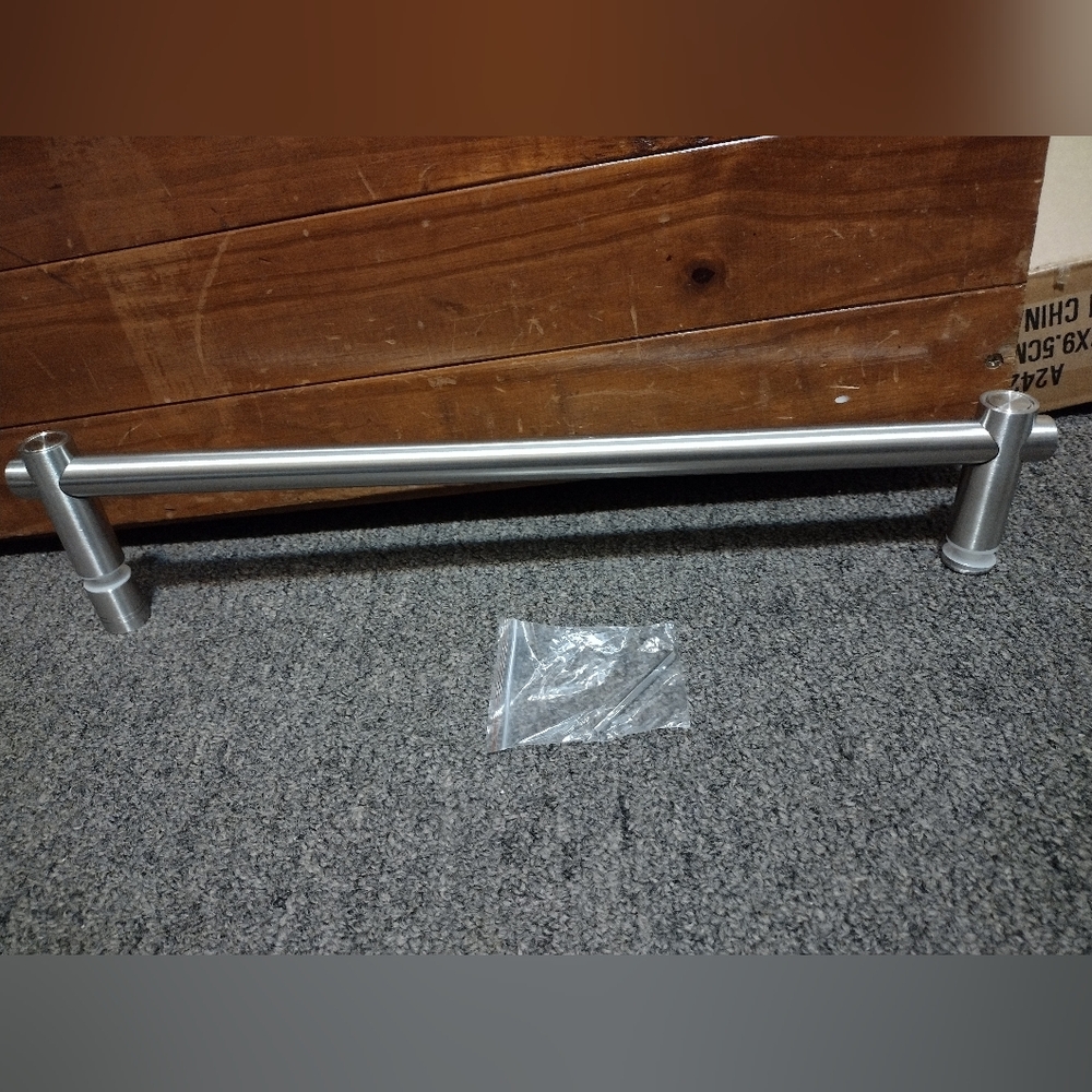 American Standard Solid Heavy Duty Brushed Nickel Glass Shower Towel Bar